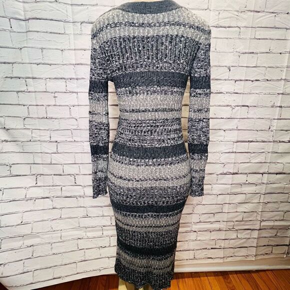 Free People Womens Black Cozy Up Striped Knit Cardigan Dress Size Small - Picture 4 of 7